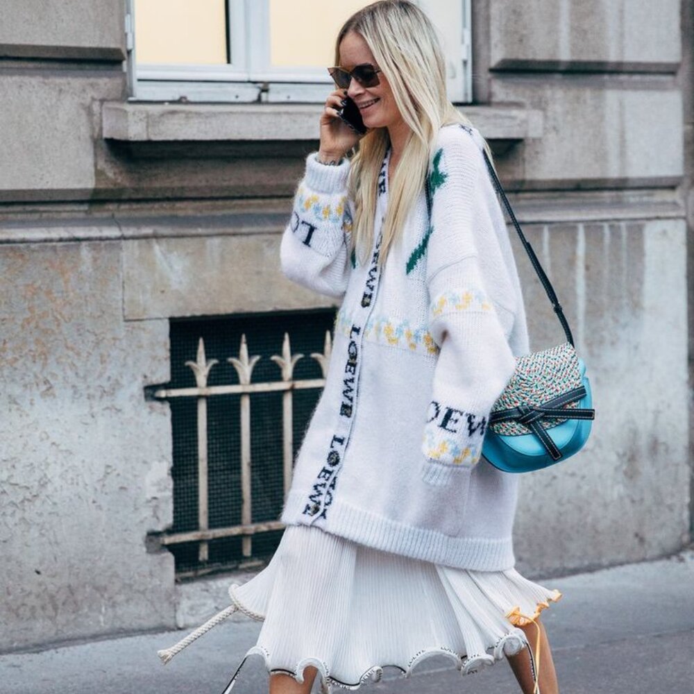 LOEWE Women's Logo Intarsia Mohair Knit Cardigan By JW Anderson